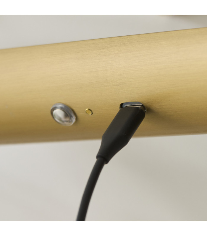 Nantes Rechargeable Picture Light Warm Brass Frosted Pc-7