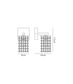Wall Lamp, 1 x G9, IP44, Polished Chrome, Crystal - 2