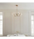 Hague Multi Arm Pendant Light Antique Brass Clear Spiral Glass-2