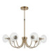 Hague Multi Arm Pendant Light Antique Brass Clear Spiral Glass-9