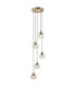 Allegra Cluster Pendant Light Antique Brass Clear Spiral Glass-1