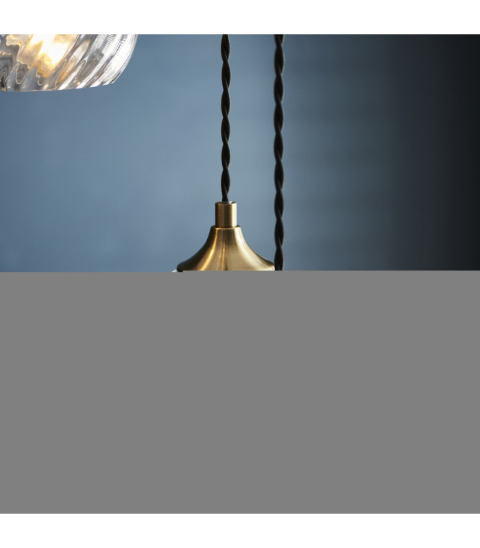 Allegra Cluster Pendant Light Antique Brass Clear Spiral Glass-4