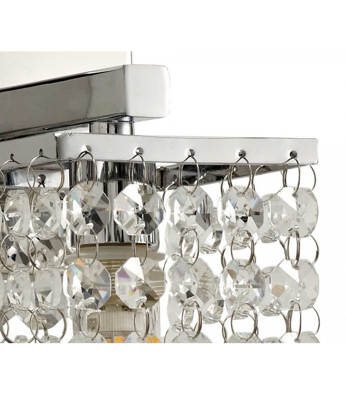 Wall Lamp, 1 x G9, IP44, Polished Chrome, Crystal - 6