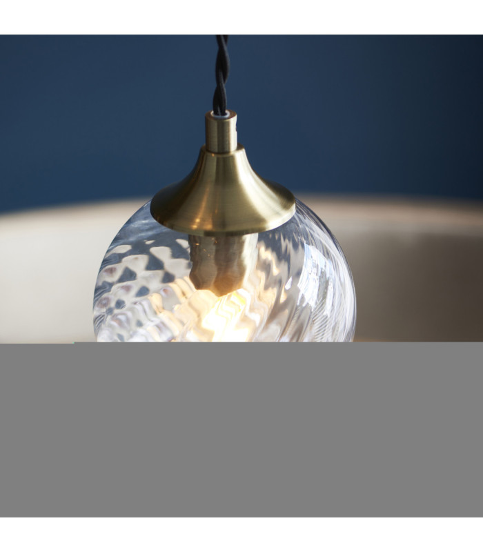 Allegra Cluster Pendant Light Antique Brass Clear Spiral Glass-5