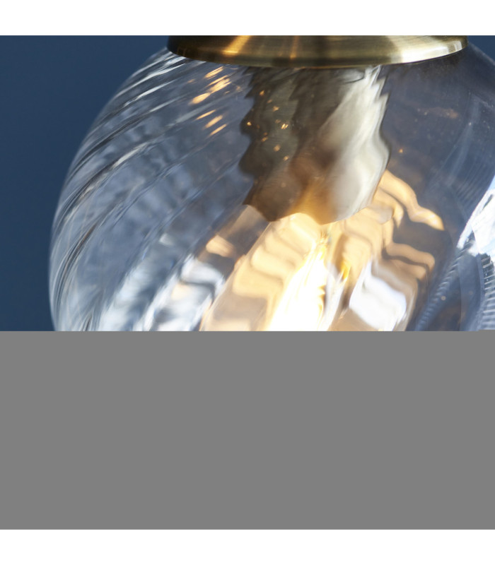 Allegra Cluster Pendant Light Antique Brass Clear Spiral Glass-6