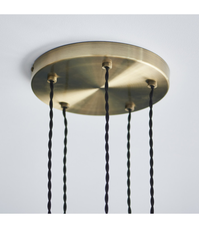 Allegra Cluster Pendant Light Antique Brass Clear Spiral Glass-8