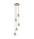 Allegra Cluster Pendant Light Antique Brass Clear Spiral Glass-9