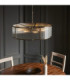 Ridgeton Cylindrical Pendant Light Antique Brass Clear Ribbed Glass-4