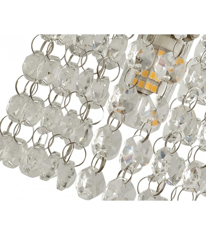 Wall Lamp, 1 x G9, IP44, Polished Chrome, Crystal - 7
