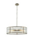 Ridgeton Cylindrical Pendant Light Antique Brass Clear Ribbed Glass-8