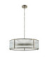 Ridgeton Cylindrical Pendant Light Antique Brass Clear Ribbed Glass-9