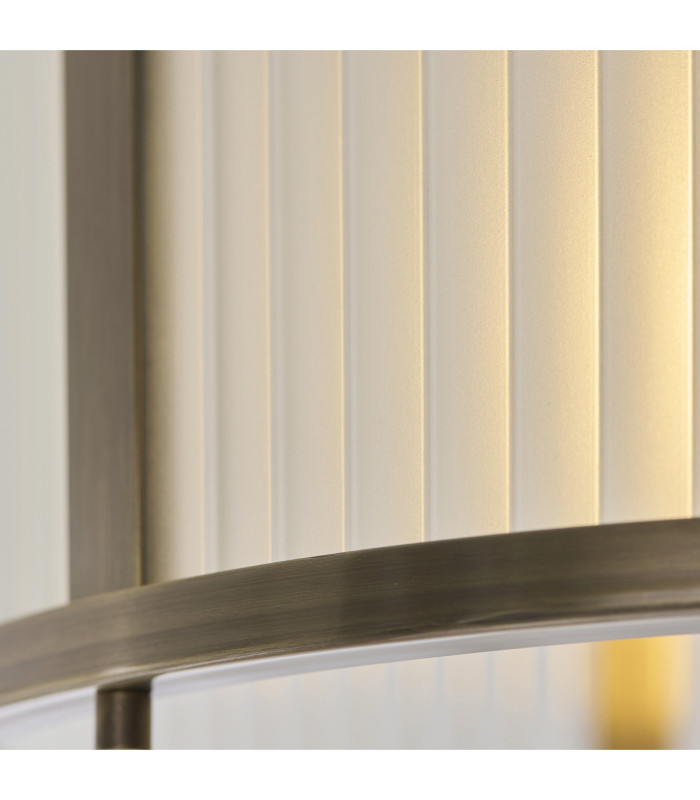 Ridgeton Cylindrical Ceiling Light Antique Brass Frosted Ribbed Glass-7