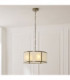 Ridgeton Cylindrical Pendant Light Antique Brass Frosted Ribbed Glass-3