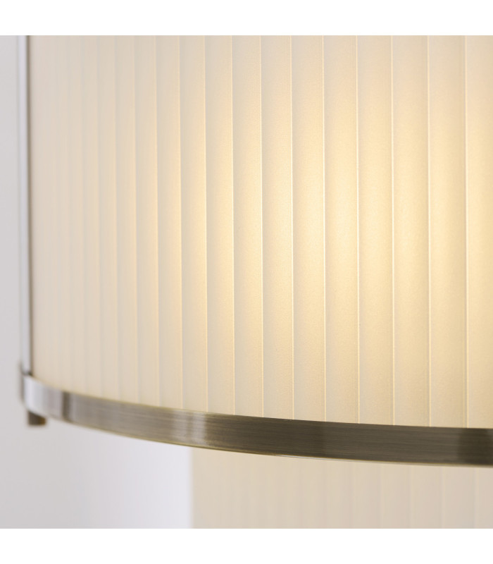 Ridgeton Cylindrical Pendant Light Antique Brass Frosted Ribbed Glass-6