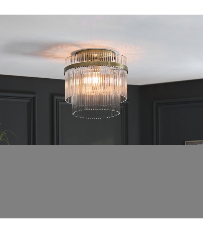 Marietta Ceiling Light Antique Brass Clear Glass-2