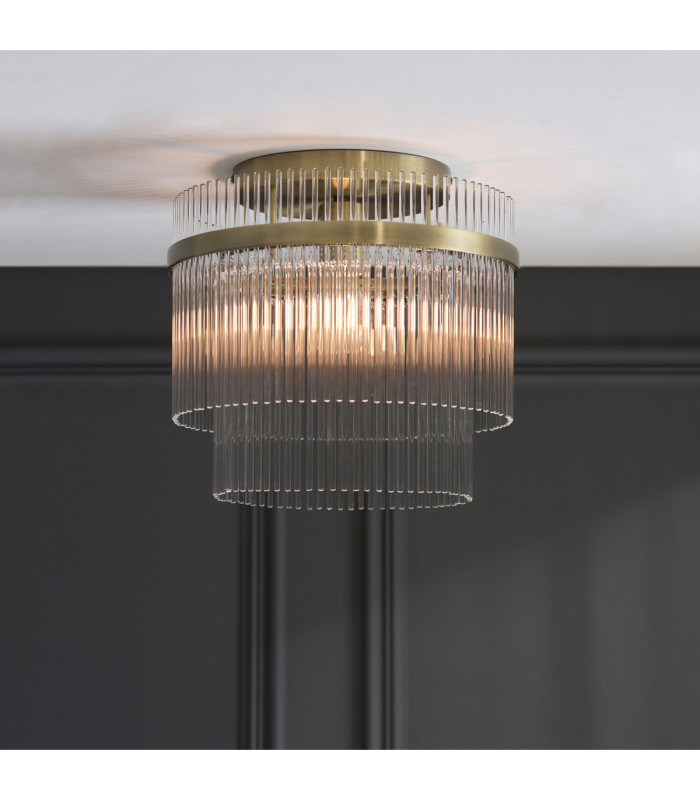 Marietta Ceiling Light Antique Brass Clear Glass-3