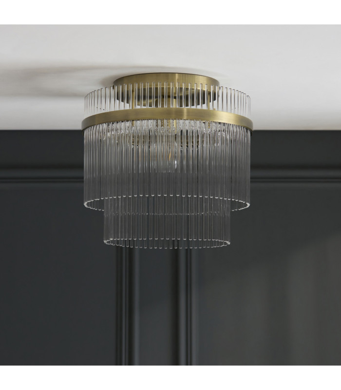 Marietta Ceiling Light Antique Brass Clear Glass-5