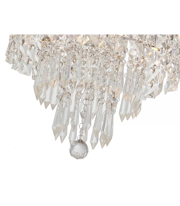 Semi Flush Ceiling Light, 4 x G9, IP44, Polished Chrome, Crystal - 5