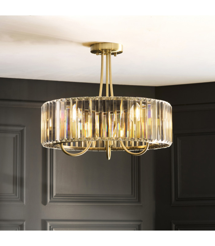Visconti Ceiling Light Antique Brass Clear Glass-3
