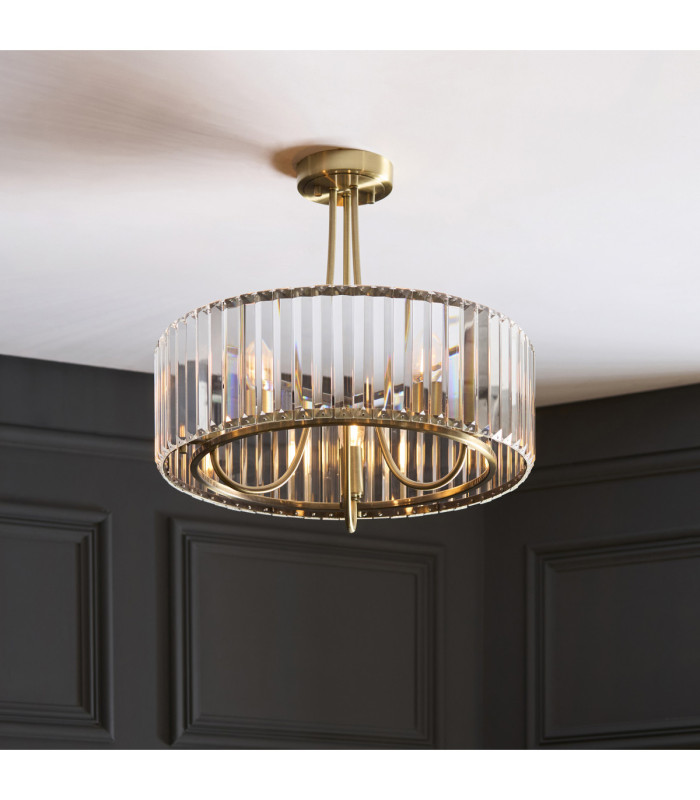 Visconti Ceiling Light Antique Brass Clear Glass-4
