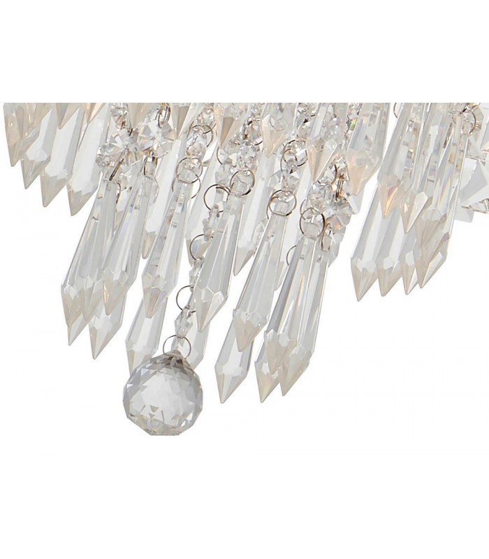 Semi Flush Ceiling Light, 4 x G9, IP44, Polished Chrome, Crystal - 6
