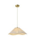 Isabella Dome Pendant Light Brushed Aged Brass Vintage White-1