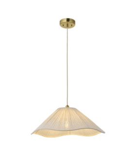 Isabella Dome Pendant Light Brushed Aged Brass Vintage White-1