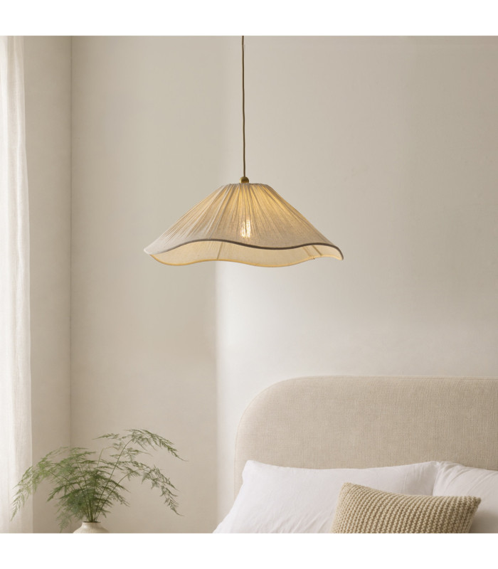 Isabella Dome Pendant Light Brushed Aged Brass Vintage White-2