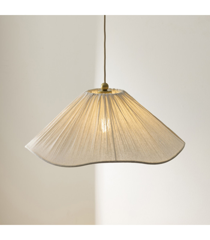 Isabella Dome Pendant Light Brushed Aged Brass Vintage White-4