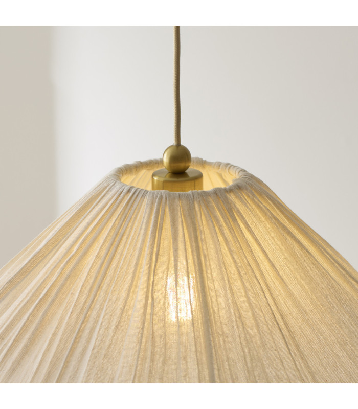 Isabella Dome Pendant Light Brushed Aged Brass Vintage White-6