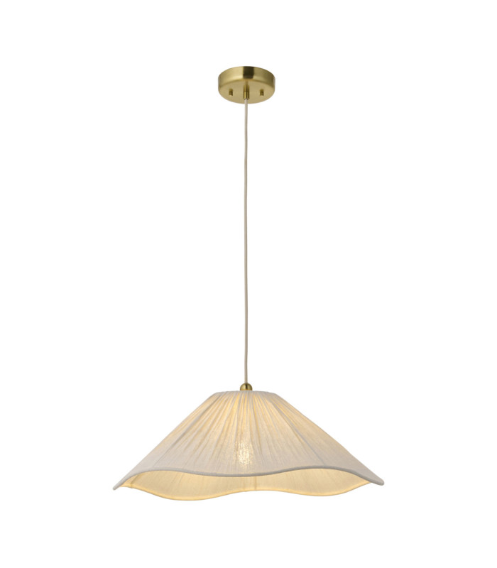 Isabella Dome Pendant Light Brushed Aged Brass Vintage White-9
