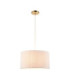 Noah Cylindrical Pendant Light Cream Cotton Brushed Brass-9