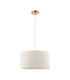 Noah Cylindrical Pendant Light Cream Cotton Brushed Brass-10