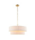 Noah Cylindrical Pendant Light Cream Cotton Brushed Brass-1