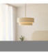 Noah Cylindrical Pendant Light Cream Cotton Brushed Brass-2