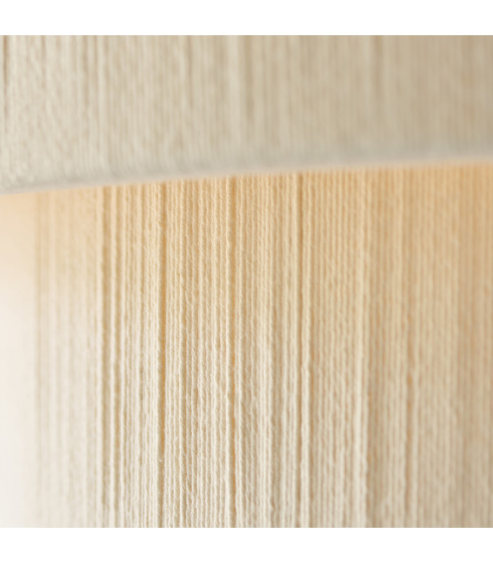 Noah Cylindrical Pendant Light Cream Cotton Brushed Brass-6