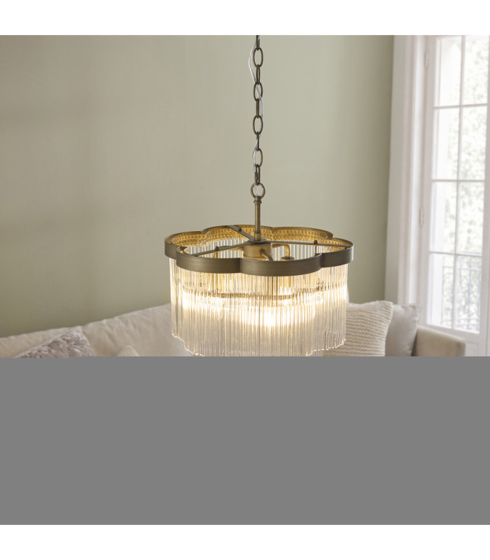 Lucille Pendant Light Antique Brass Clear Glass-3
