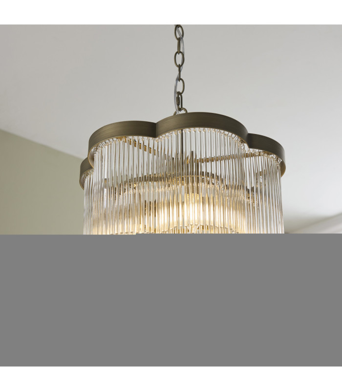 Lucille Pendant Light Antique Brass Clear Glass-5