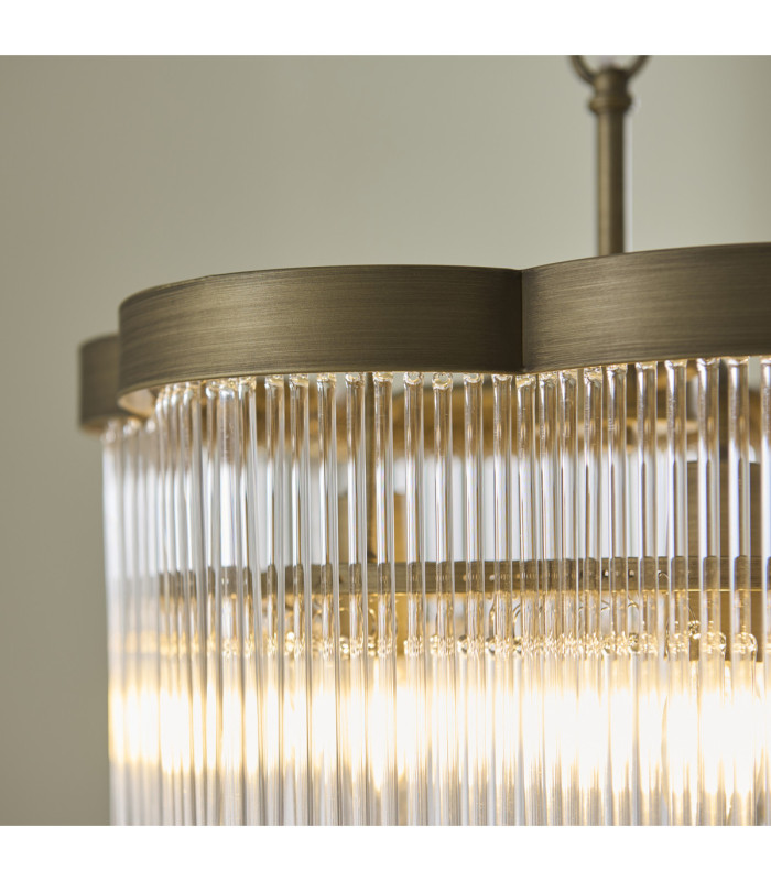 Lucille Pendant Light Antique Brass Clear Glass-7