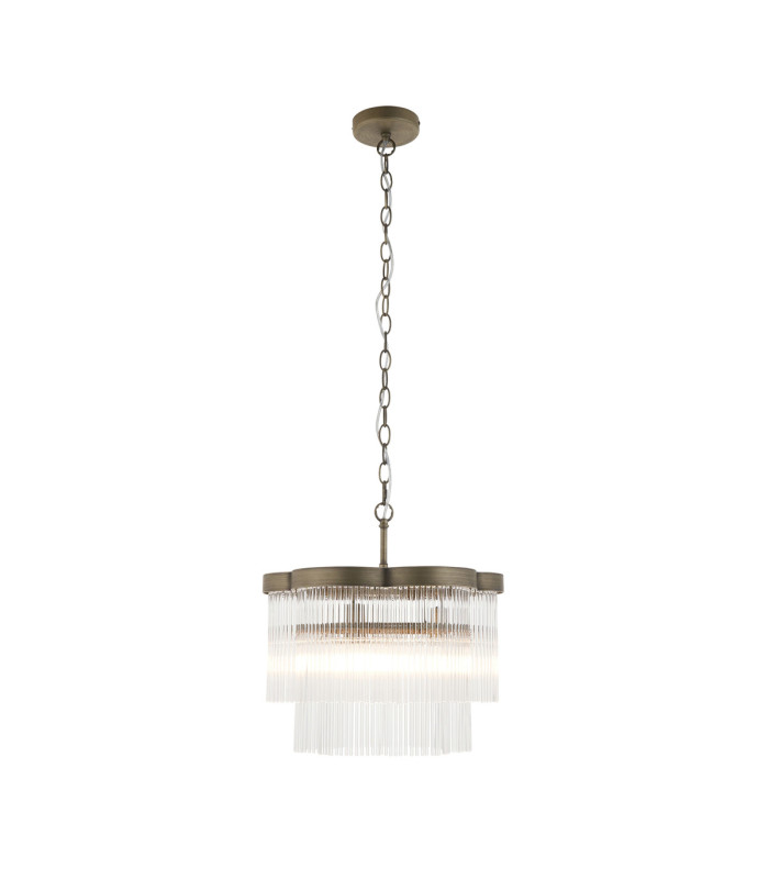 Lucille Pendant Light Antique Brass Clear Glass-9