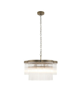 Lucille Pendant Light Antique Brass Clear Glass-1