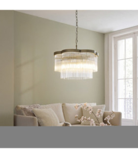 Lucille Pendant Light Antique Brass Clear Glass-2
