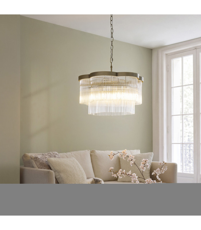 Lucille Pendant Light Antique Brass Clear Glass-2