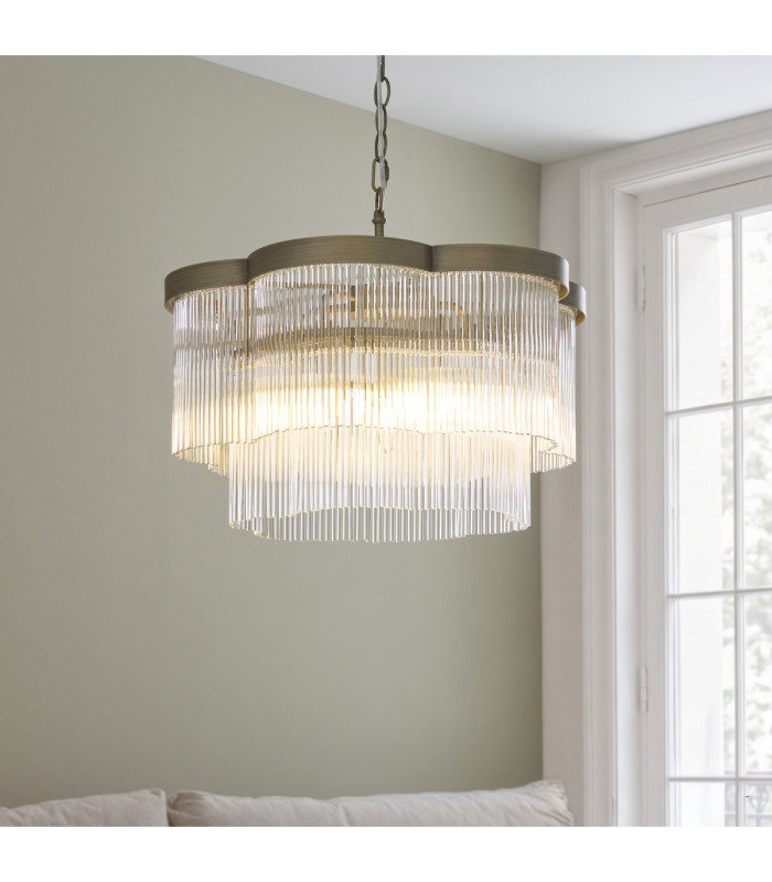 Lucille Pendant Light Antique Brass Clear Glass-3