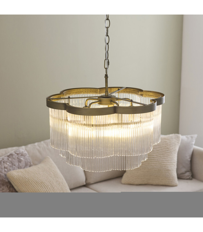 Lucille Pendant Light Antique Brass Clear Glass-4