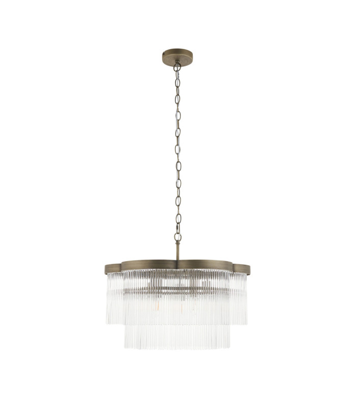 Lucille Pendant Light Antique Brass Clear Glass-10