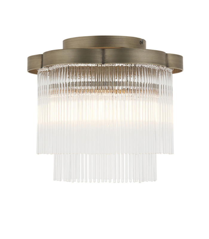 Lucille Ceiling Light Antique Brass Clear Glass-1
