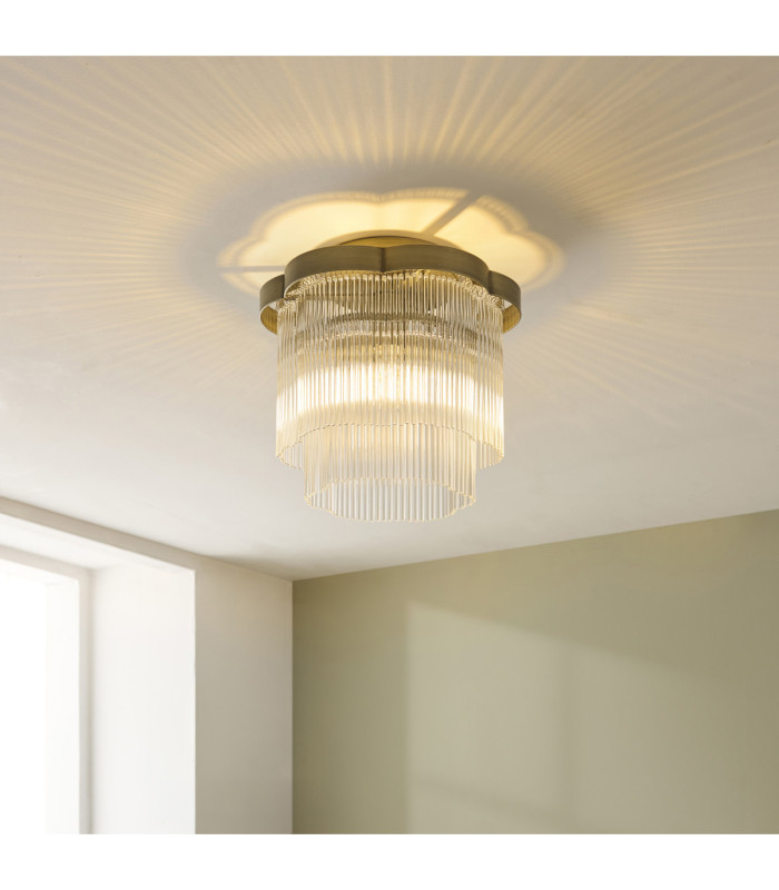 Lucille Ceiling Light Antique Brass Clear Glass-2