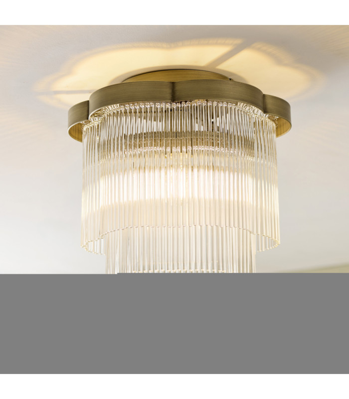 Lucille Ceiling Light Antique Brass Clear Glass-4