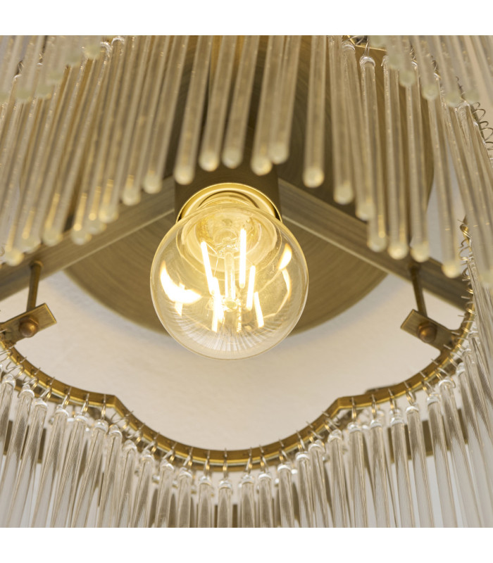 Lucille Ceiling Light Antique Brass Clear Glass-7
